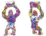 Grand singe roi KONG décor à la maison gorille SCULPTURE décorative sauvage KONG baril d'huile avec manchettes STATUE cadeau d'anniversaire mariage R4715