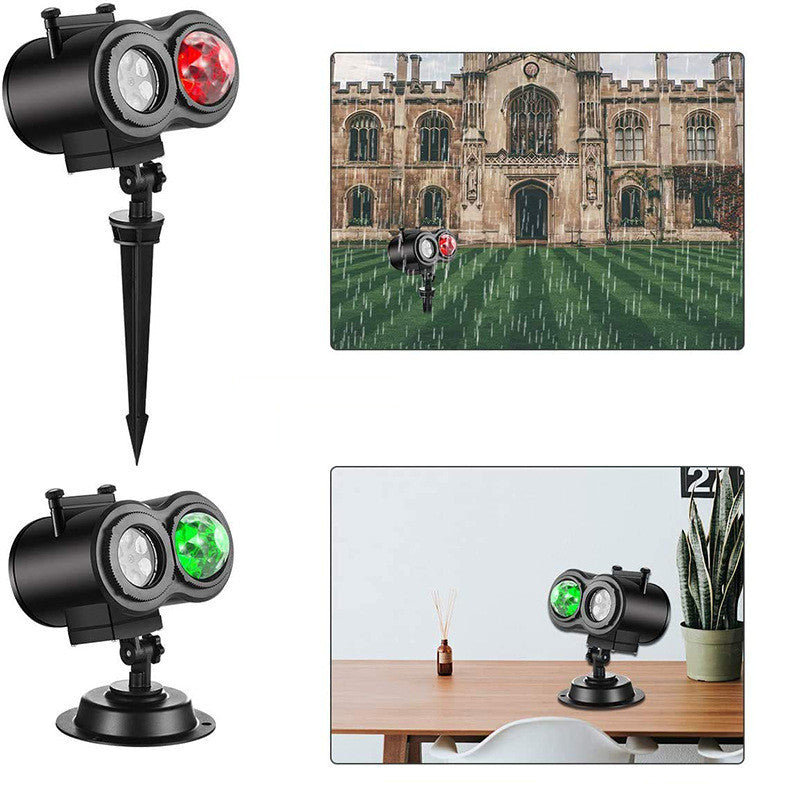 Dual Tube Garden Water Pattern Projection Light Children Bedroom Ambient Lamp Uplights Stage Lighting Effect Light