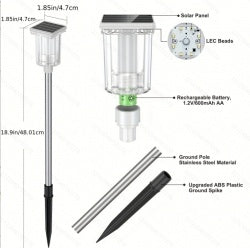 6 Pack Outdoor Solar Landscape Lights Perfectly Suited For Ambient Lighting In Outdoor Spaces, Courtyards, Corridors, Gardens, And Backyards