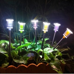 6 Pack Outdoor Solar Landscape Lights Perfectly Suited For Ambient Lighting In Outdoor Spaces, Courtyards, Corridors, Gardens, And Backyards